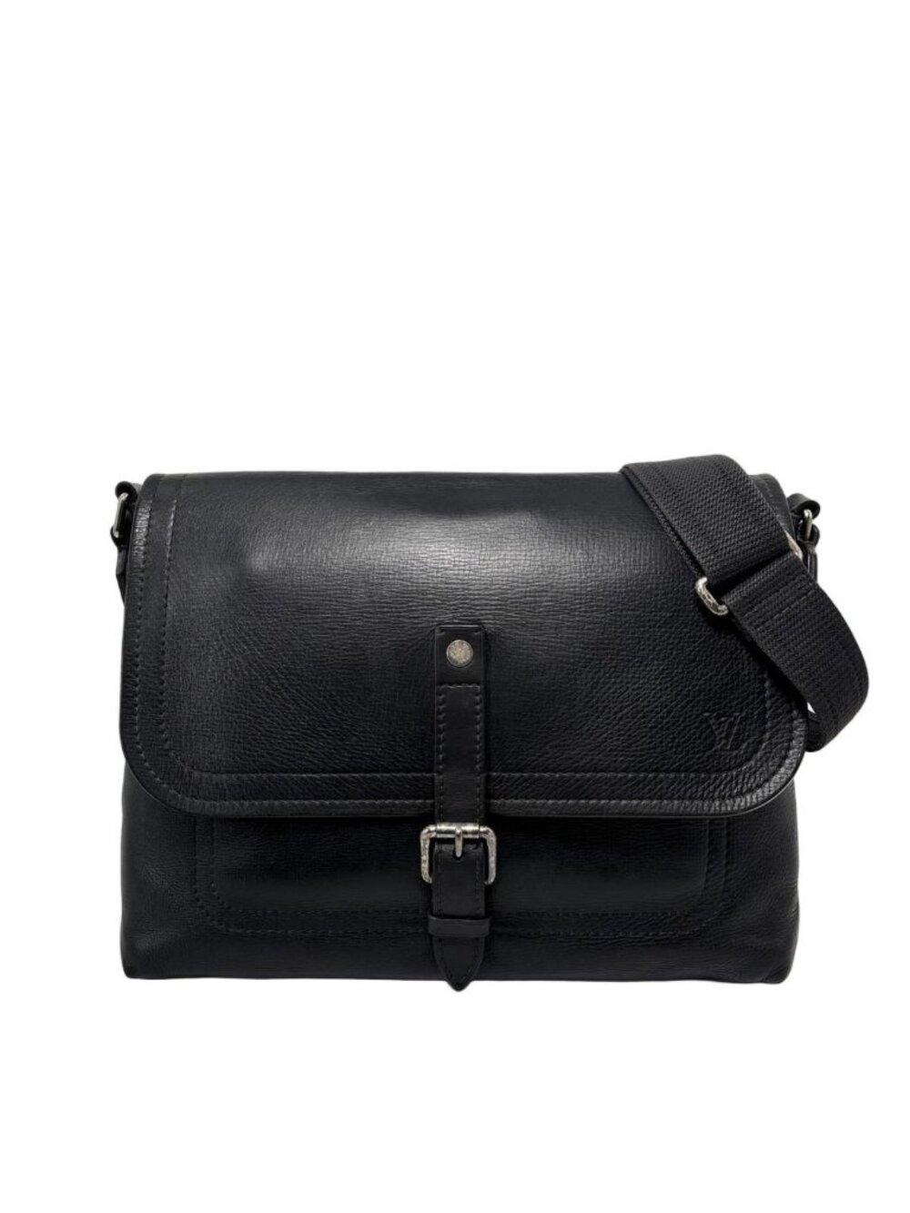 Louis Vuitton Super Utah Omaha Leather Shoulder Bag Black